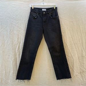 Anine Bing Straight Leg Charcoal Denim